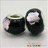 BLACK Murano lampwork Glass euro charm Bead Fit Bracelet w/7d frm CN 