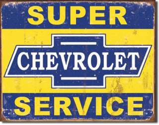 NOSTALGIC Chevrolet SUPER SERVICE Tin Metal Sign  