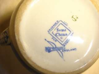 Ridgways England semi china blue pitcher  