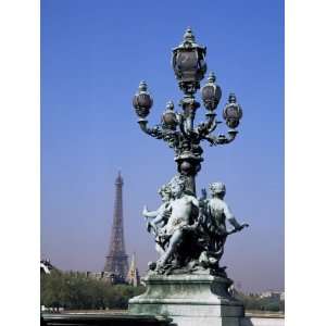 The Eiffel Tower from Pont Alexandre III Bridge, Paris, France Premium 