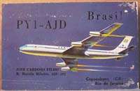 BOEING 707 VARIG Airlines 1964 QSL Card, BRAZIL  