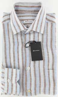 New $600 Kiton Brown Shirt 15.75/40  