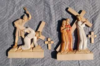   of 14 Stations of the Cross + Wood Carved Stations from Italy +  
