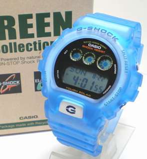 Casio G Shock Tough Solar World Time Alarms Blue jelly Mens Watch G 