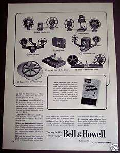 1951 Bell & Howell Camera 16mm Film Editor vnitage ad  