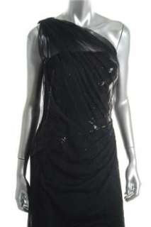 Tadashi Shoji NEW Black Formal Dress Embellished Ruched 10  