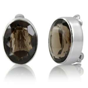  Emitations X02 10332ST Bitas Clip Earrings   Smoky Topaz 