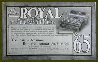 1909 ROYAL TYPEWRITER 364 6 BROADWAY NY ADVERTISING AD  