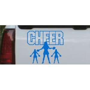 Cheer Leader Sports Car Window Wall Laptop Decal Sticker    Blue 16in 
