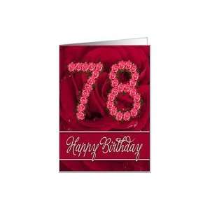  78th birthday with numbers made from roses Card Toys 