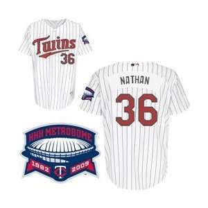  Minnesota Twins Authentic Joe Nathan Home Jersey w/2009 