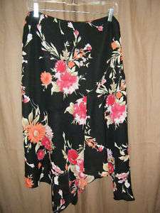 Donna B. Taylor floral handkerchief hem skirt Size 18  