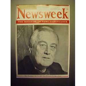 Franklin D. Roosevelt March 6, 1944 Newsweek Magazine Professionally 