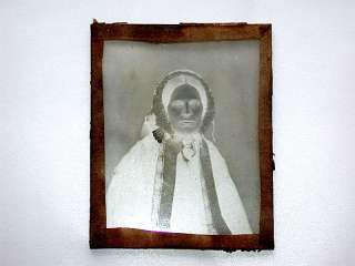 Antique 1800s Glass Negative of Civil War Period Woman  