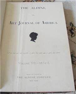 1874 The Aldine Art Journal of America BOUND VOLUME Fine Leather 