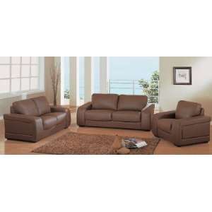 Color #8016) 665 Brown Leather Sofa, Chair and Loveseat (Color #8016 