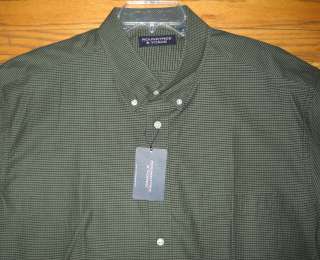 Roundtree & Yorke Mens SS Dk Green Plaid Shirt XXL, 3XLT NWT  