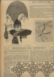 RARE 18 ART NOUVEAU 1919 CROCHET PATTERNS DECORATION  