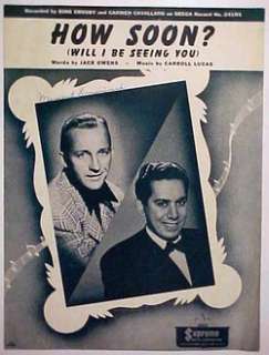 Bing Crosby & Carmen Cavallaro (sheet music) 1947  