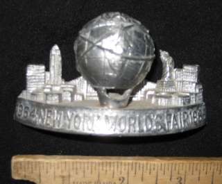 NICE PAPER WEIGHT FROM NEW YORK WORLDS FAIR EXPO 1964, UNISPHERE AND 