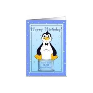  87th Birthday   Penguin on Ice Cool Birthday Facts Card 