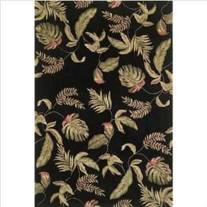  KAS RUB8893 Ruby Black Floral Wool Rug Furniture & Decor