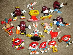 VTG LOT 14 80s PVC Toy Figures Yo Noid Roger Rabbit Tang Lips 