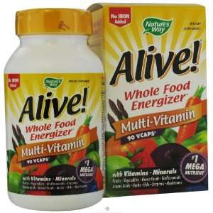  Alive Supplements Alive No Iron Added 90 veggie caps 