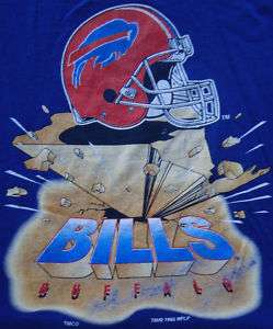 Vtg Buffalo Bills 1995 Earthquake Design T Shirt XL  