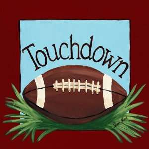 Football Touchdown Canvas Reproduction   Red