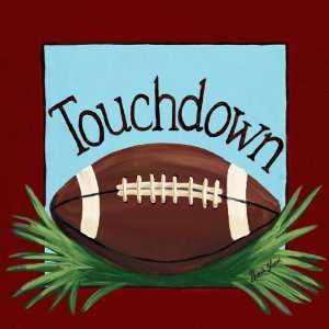  Football Touchdown Varsity Red Canvas Art Arts, Crafts 