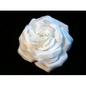  Crisp White Rose Hair Flower Clip Beauty