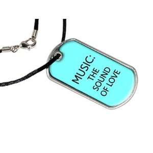  Music What Love Sounds Like   Military Dog Tag Black Satin 