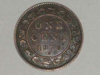 1876 H CANADIAN LARGE CENT COIN LOOKS ALMOST UNCIRCULATED TO ME 