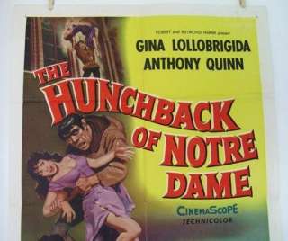 1957 HUNCHBACK NOTRE DAME 1 SH   ORIGINAL MOVIE POSTER  