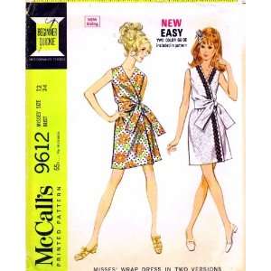   Pattern Sleeveless Front Wrap Dress Size 12 Bust 34 Arts, Crafts