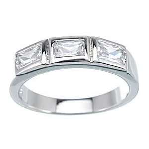  925 Sterling Silver Baguette CZ Ring  SIZE 9 Jewelry