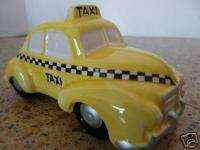 DEPT 56 yellow black white TAXI CAB ceramic collectible  