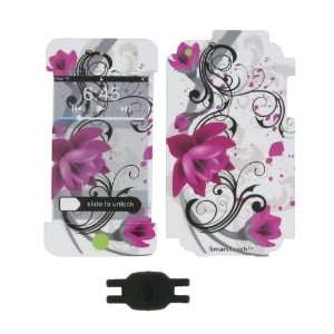 with Red Flower Design Smart Touch Shield Decal Sticker and Wallpaper 