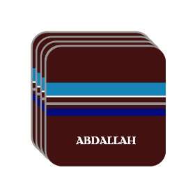 Personal Name Gift   ABDALLAH Set of 4 Mini Mousepad Coasters (blue 