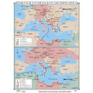  World History Wall Maps   World War II in Balkans & North 