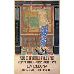  BARCELONA MONTJUICH PARK 1923 WORLDS FAIR VINTAGE POSTER 