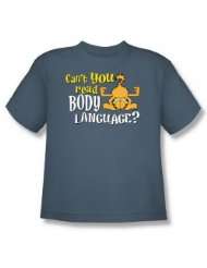 Garfield Body Language Youth Slate T Shirt GAR274 YT