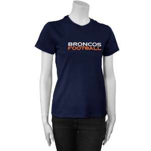   Denver Broncos Navy Blue Ladies Wordplay T shirt