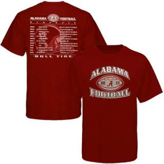 Alabama Crimson Tide 2011 Football Schedule T Shirt   Crimson 