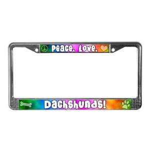 Hippie Dachshund Pets License Plate Frame by   