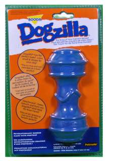 Booda Dogzilla Blue Barbell Large Rubber Dog Chew Toy 0022045017904 