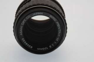 Asahi SMC Pentax M 100mm F/2.8 K Mount Lens  