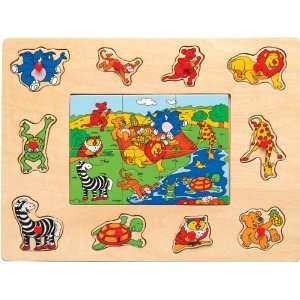    Puzzled Peg With A Jigsaw   Animals Wooden Toys Toys & Games