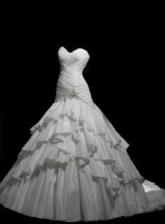 Taffeta Strapless Sweetheart Neckline Beaded Wedding dress/ Abitic da 